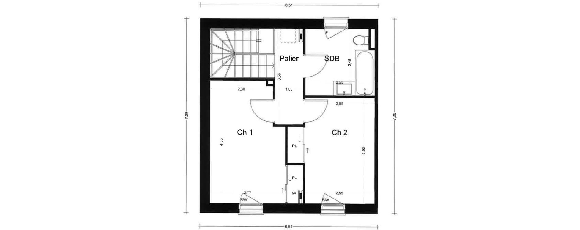 Maison T3 de 68,55 m2 &agrave; La Trinit&eacute;-Sur-Mer Centre