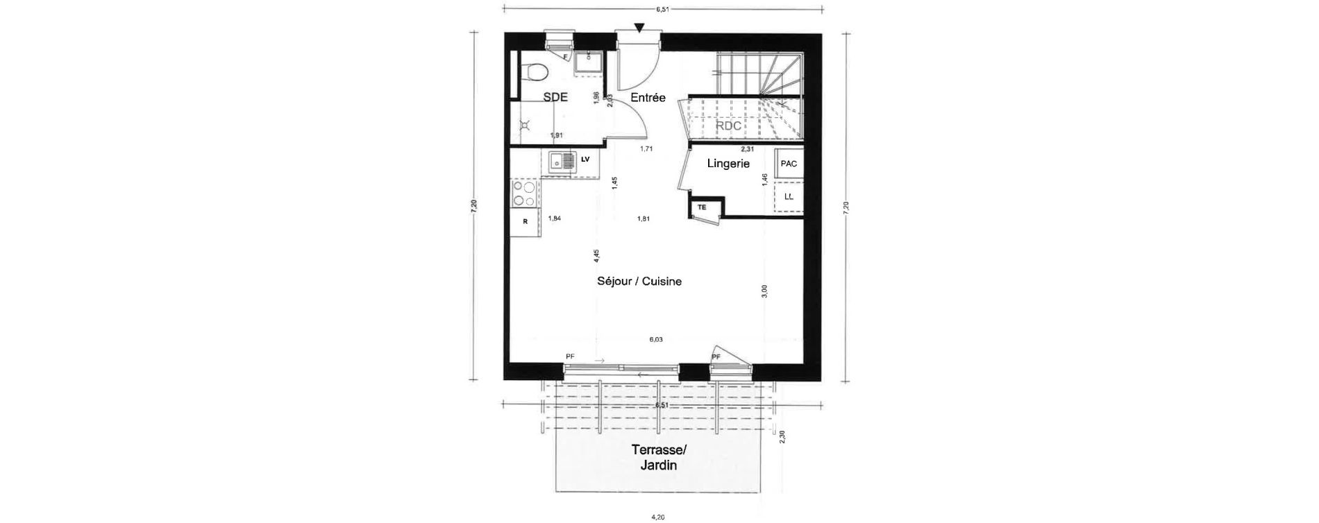 Maison T3 de 68,55 m2 &agrave; La Trinit&eacute;-Sur-Mer Centre