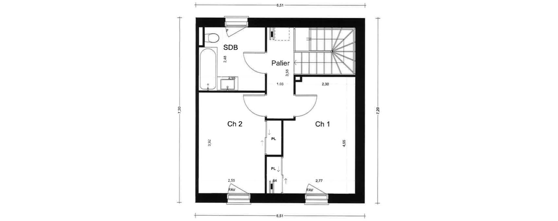 Maison T3 de 68,55 m2 &agrave; La Trinit&eacute;-Sur-Mer Centre