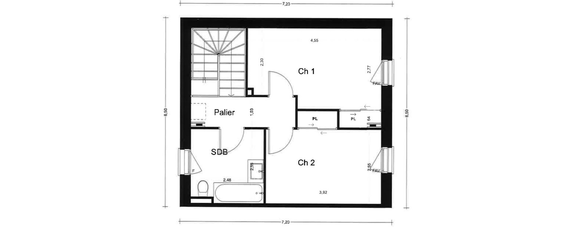 Maison T3 de 68,54 m2 &agrave; La Trinit&eacute;-Sur-Mer Centre