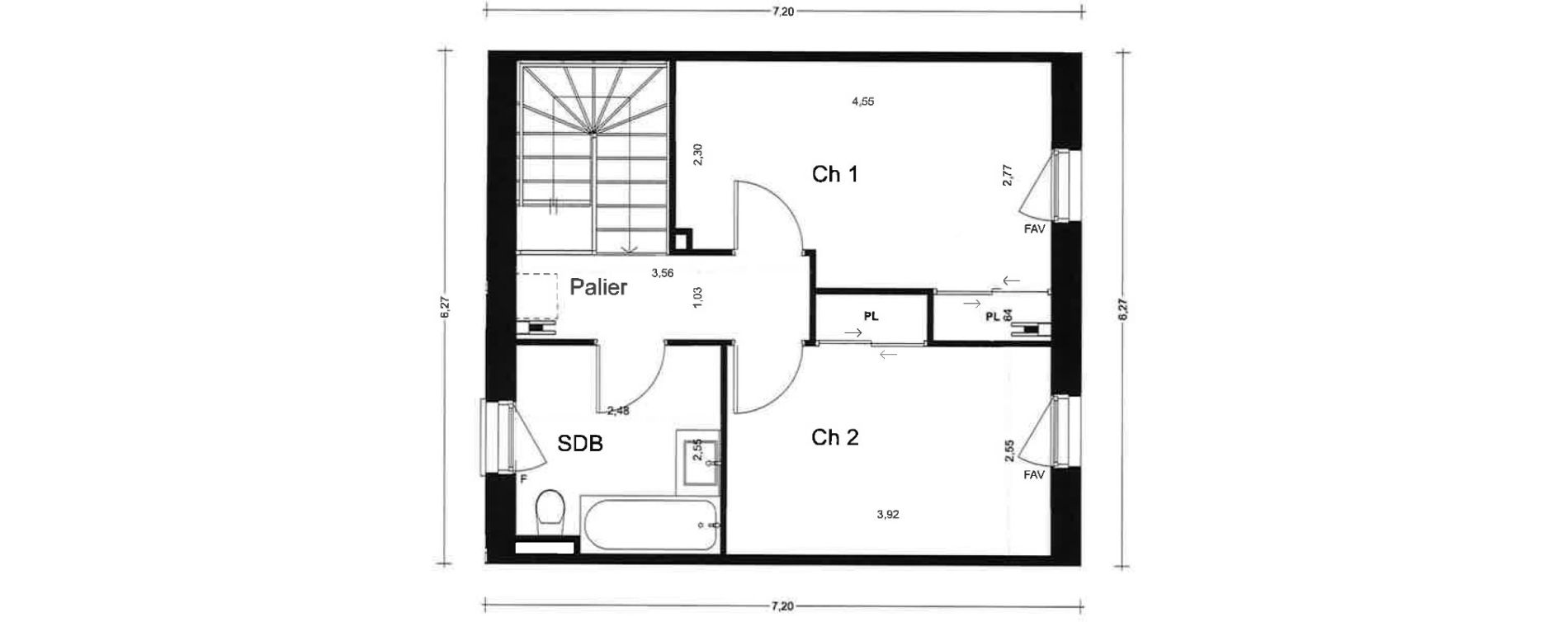Maison T3 de 68,65 m2 &agrave; La Trinit&eacute;-Sur-Mer Centre