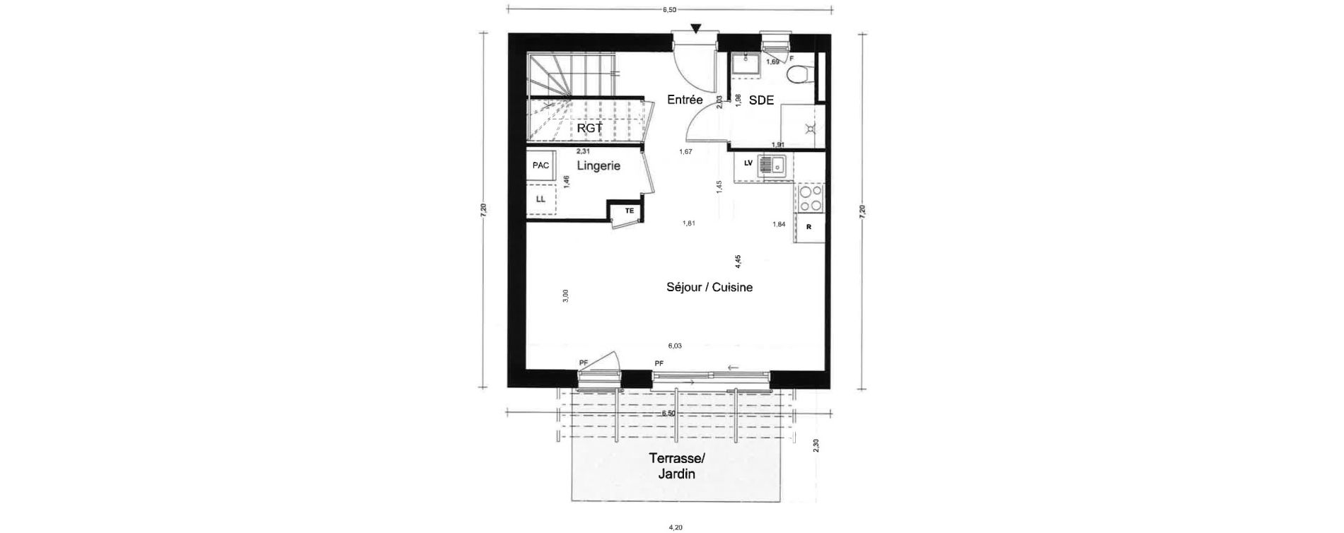 Maison T3 de 68,55 m2 &agrave; La Trinit&eacute;-Sur-Mer Centre
