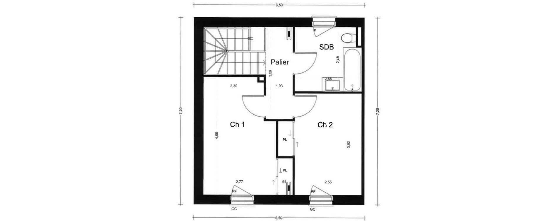 Maison T3 de 68,55 m2 &agrave; La Trinit&eacute;-Sur-Mer Centre