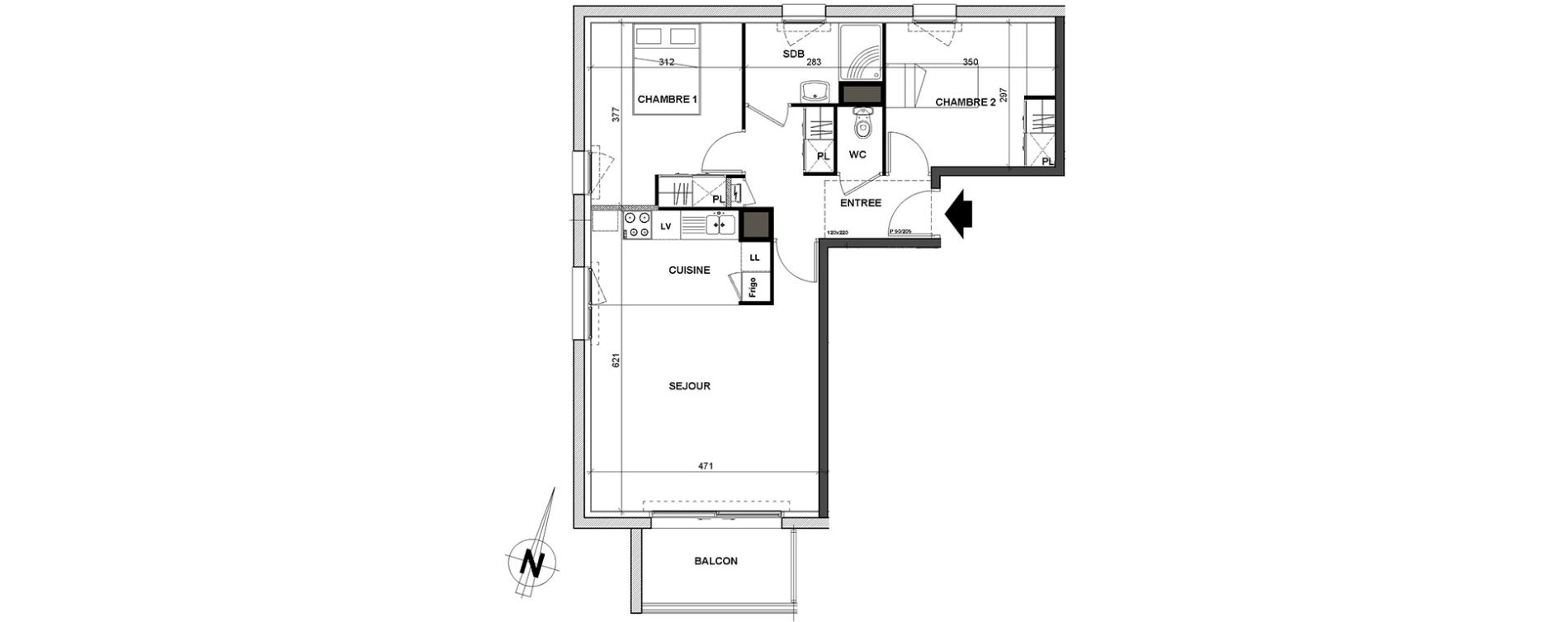 Appartement T3 de 62,75 m2 &agrave; Lanester Centre