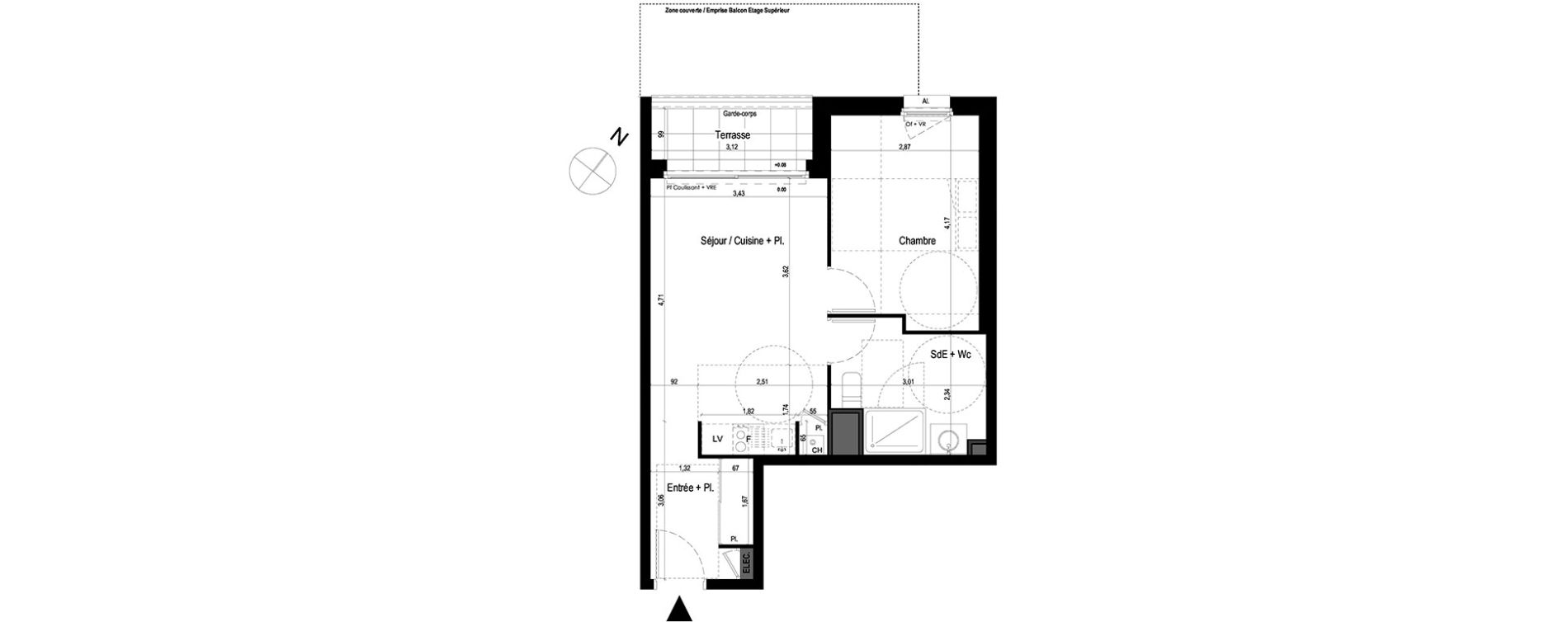 Appartement T2 de 40,93 m2 &agrave; Lanester Les terrasses du scorff