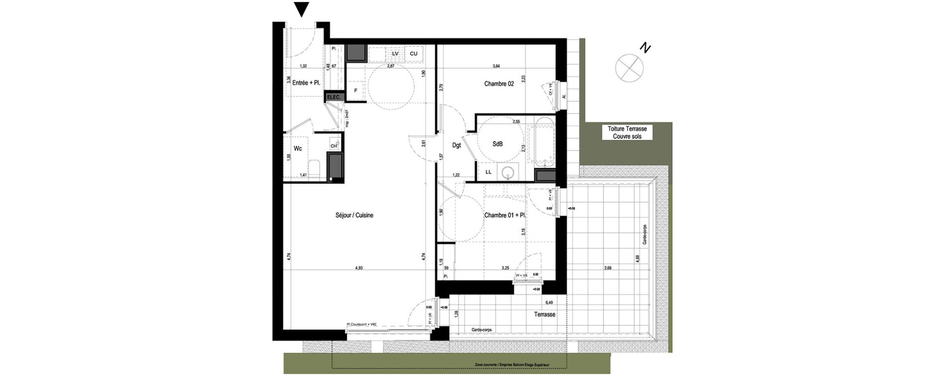 Appartement T3 de 72,69 m2 &agrave; Lanester Les terrasses du scorff