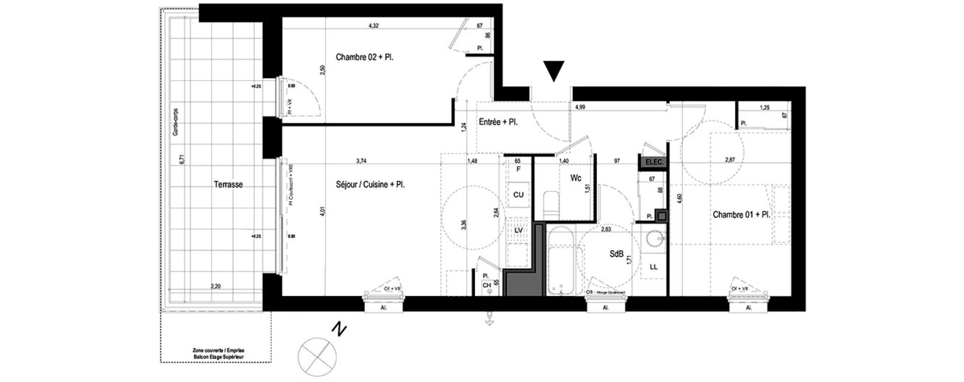 Appartement T3 de 61,93 m2 &agrave; Lanester Les terrasses du scorff
