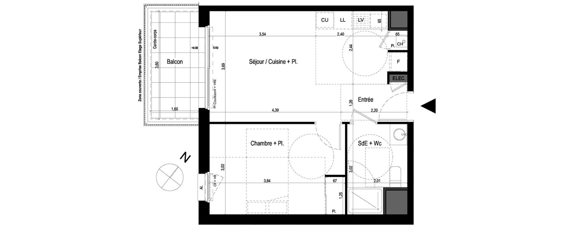 Appartement T2 de 42,36 m2 &agrave; Lanester Les terrasses du scorff