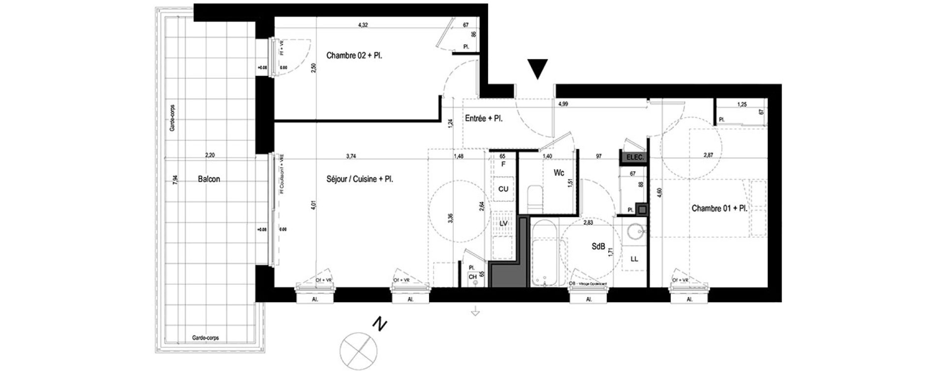 Appartement T3 de 61,93 m2 &agrave; Lanester Les terrasses du scorff