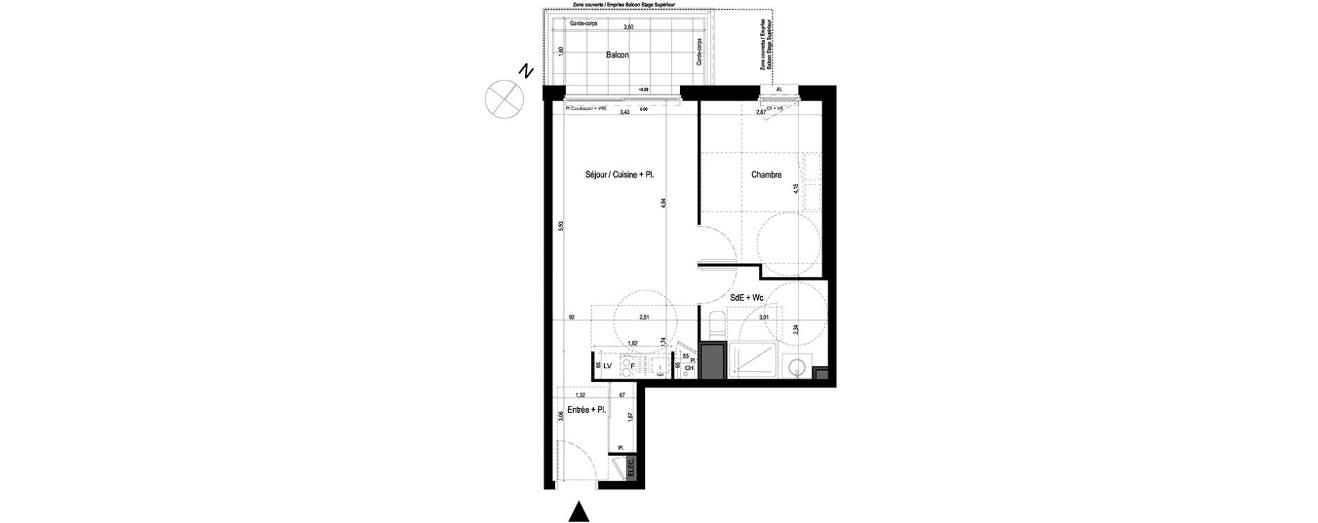 Appartement T2 de 45,11 m2 &agrave; Lanester Les terrasses du scorff