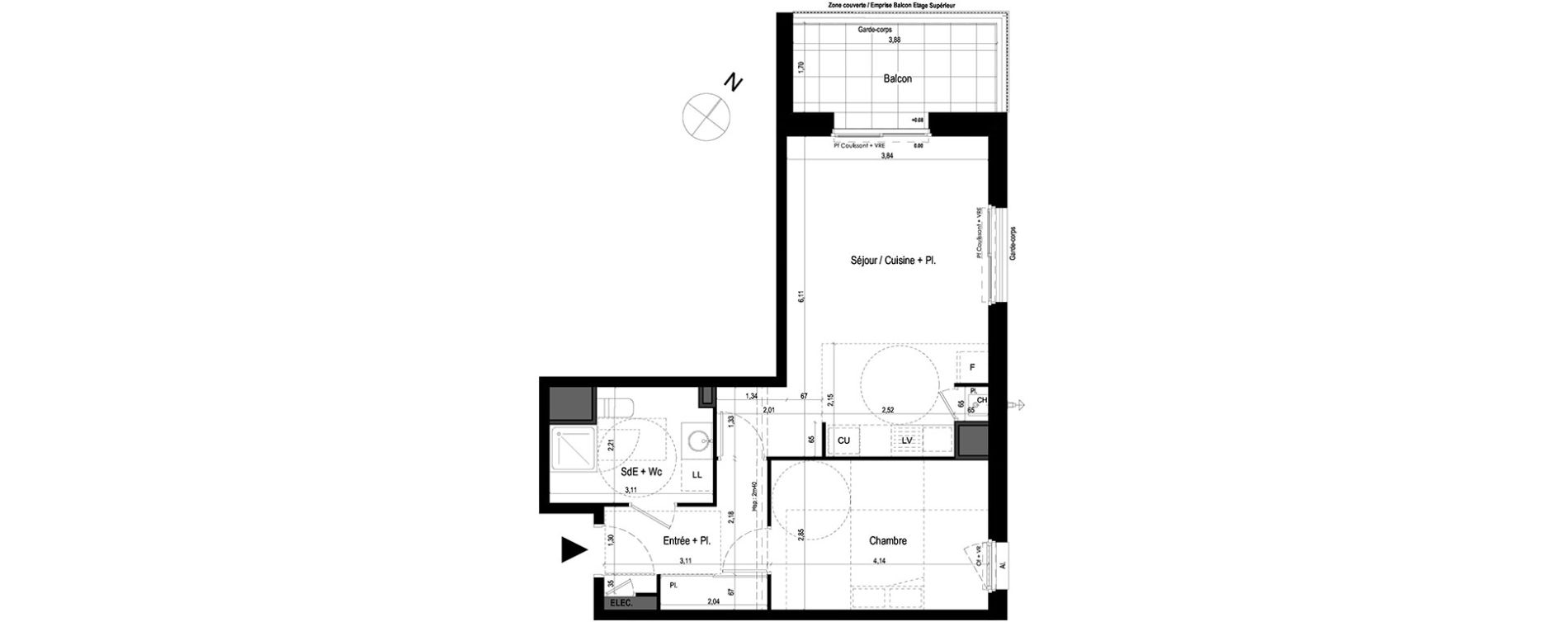 Appartement T2 de 49,01 m2 &agrave; Lanester Les terrasses du scorff