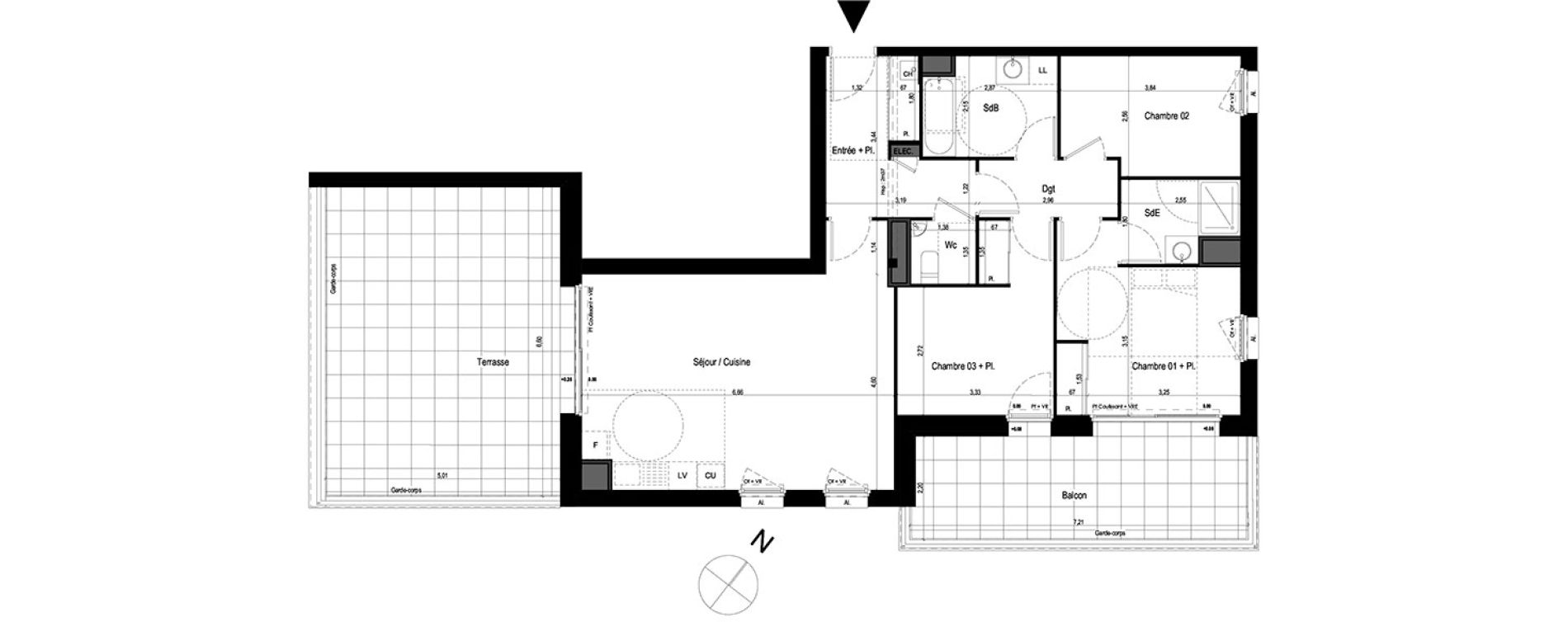 Appartement T4 de 88,92 m2 &agrave; Lanester Les terrasses du scorff