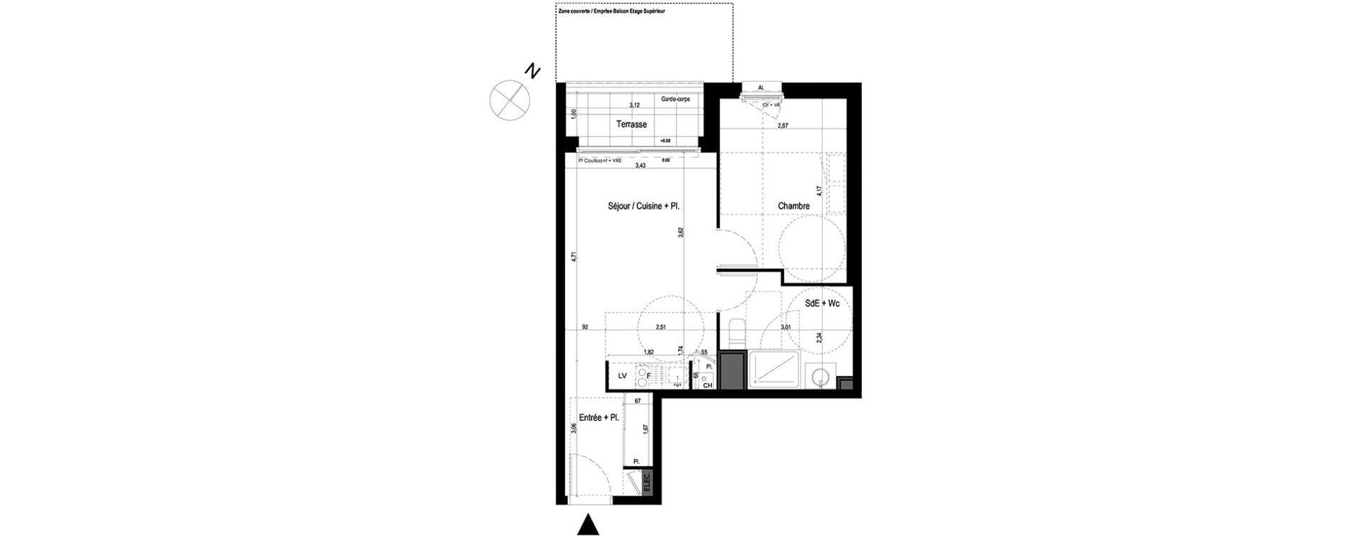 Appartement T2 de 40,93 m2 &agrave; Lanester Les terrasses du scorff