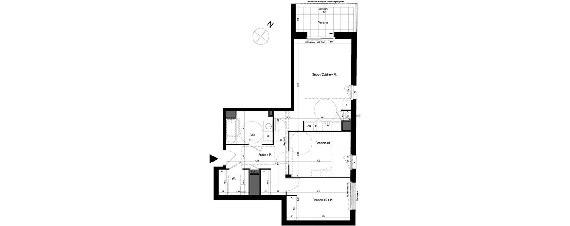Appartement T3 de 68,08 m2 &agrave; Lanester Les terrasses du scorff