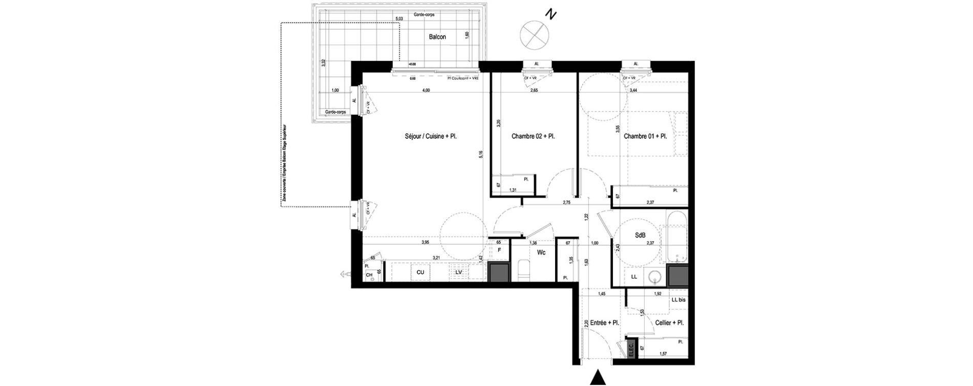 Appartement T3 de 71,84 m2 &agrave; Lanester Les terrasses du scorff