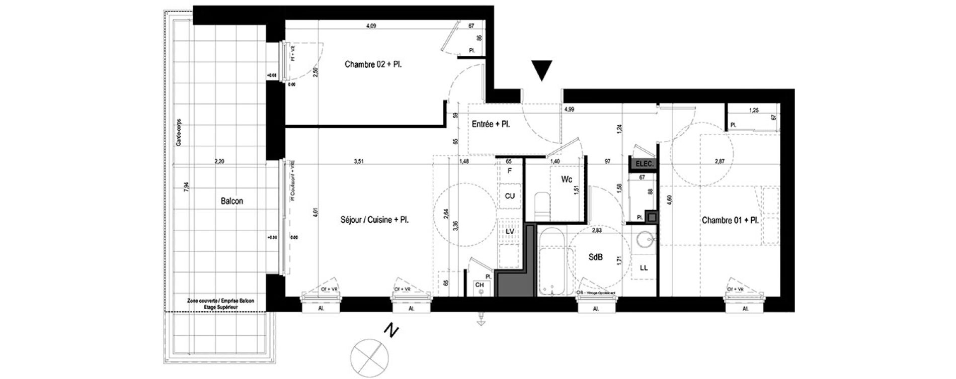 Appartement T3 de 60,44 m2 &agrave; Lanester Les terrasses du scorff