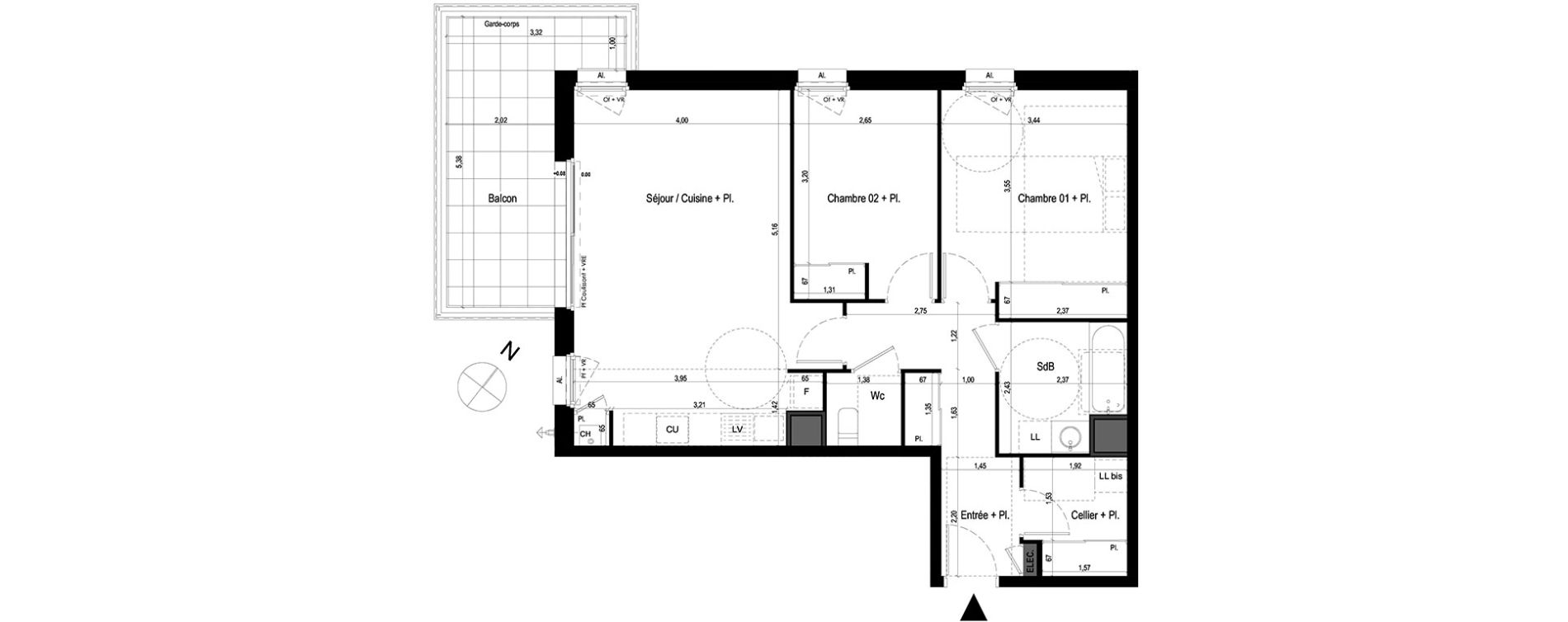 Appartement T3 de 71,84 m2 &agrave; Lanester Les terrasses du scorff