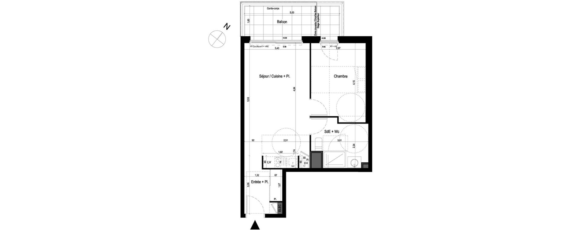 Appartement T2 de 45,11 m2 &agrave; Lanester Les terrasses du scorff