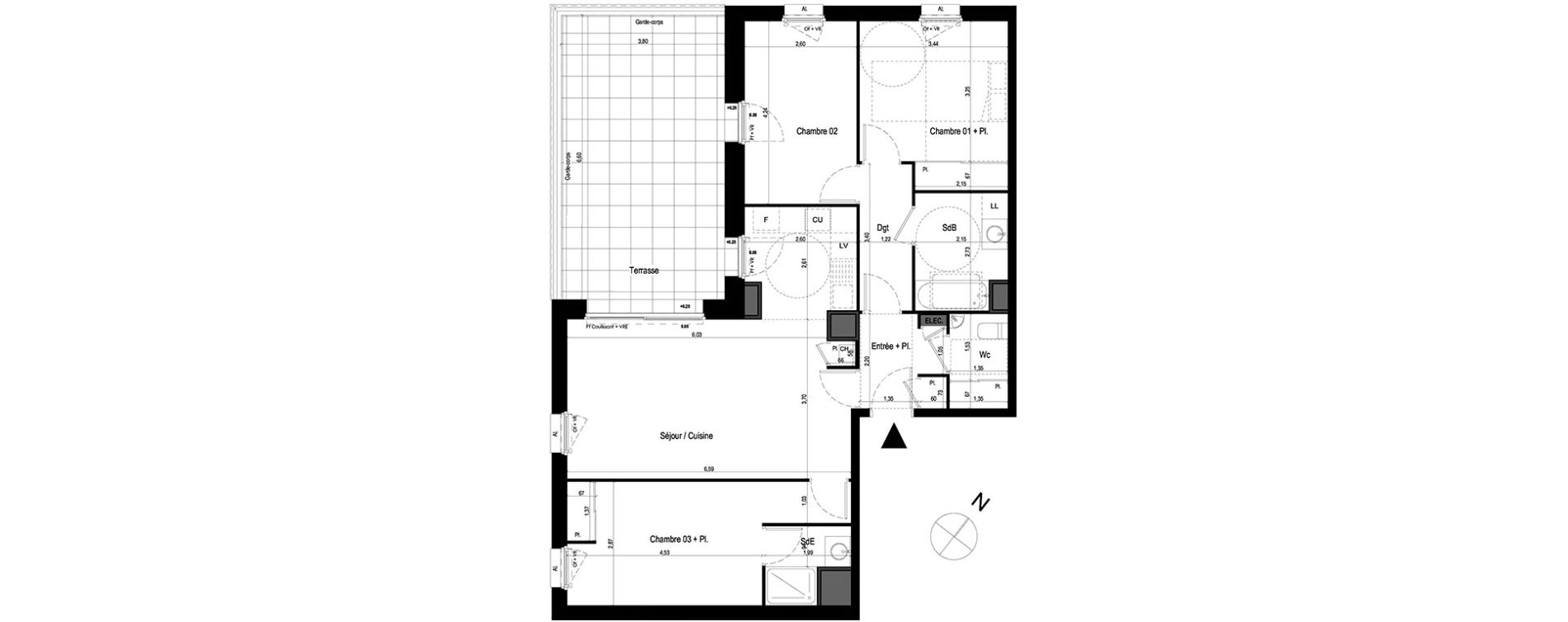 Appartement T4 de 88,45 m2 &agrave; Lanester Les terrasses du scorff
