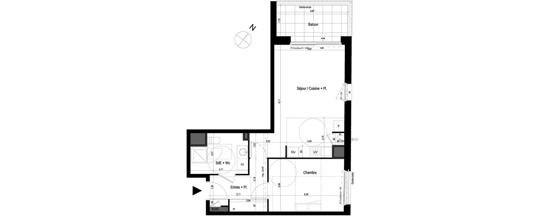 Appartement T2 de 48,50 m2 &agrave; Lanester Les terrasses du scorff