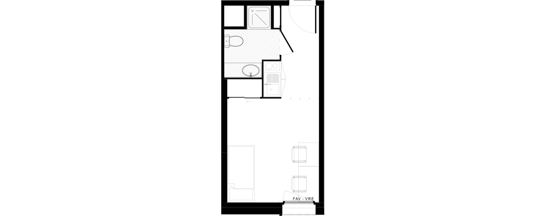 Appartement T1 de 19,61 m2 &agrave; Lorient Lanveur - kerfichant