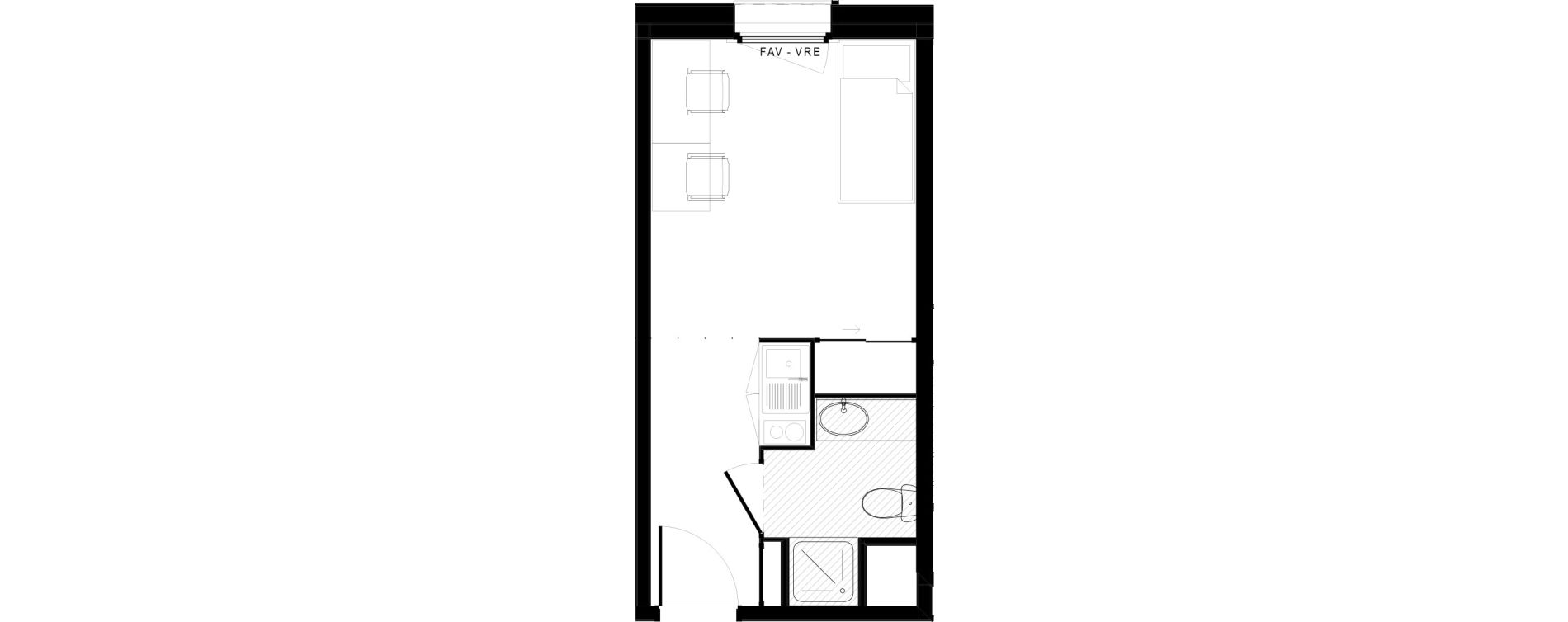 Appartement T1 de 19,57 m2 &agrave; Lorient Lanveur - kerfichant