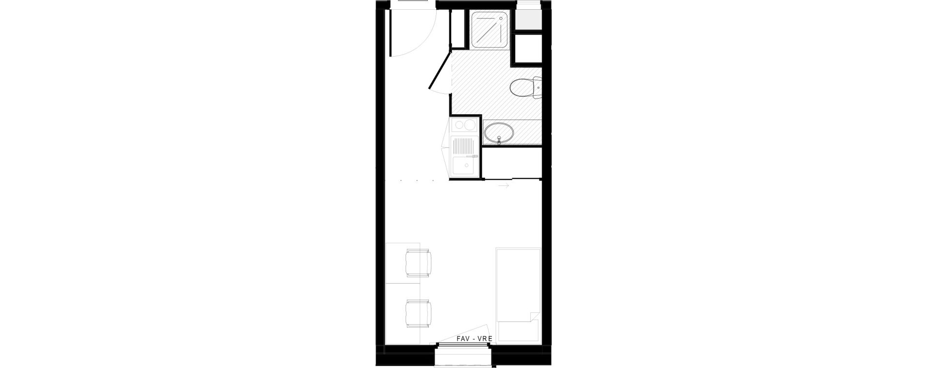 Appartement T1 de 19,35 m2 &agrave; Lorient Lanveur - kerfichant