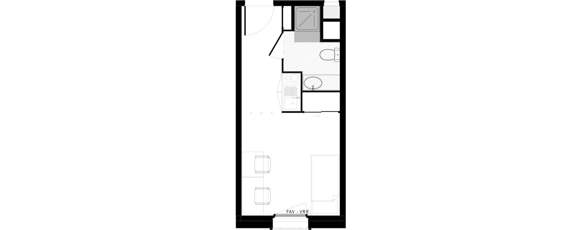 Appartement T1 de 19,35 m2 &agrave; Lorient Lanveur - kerfichant