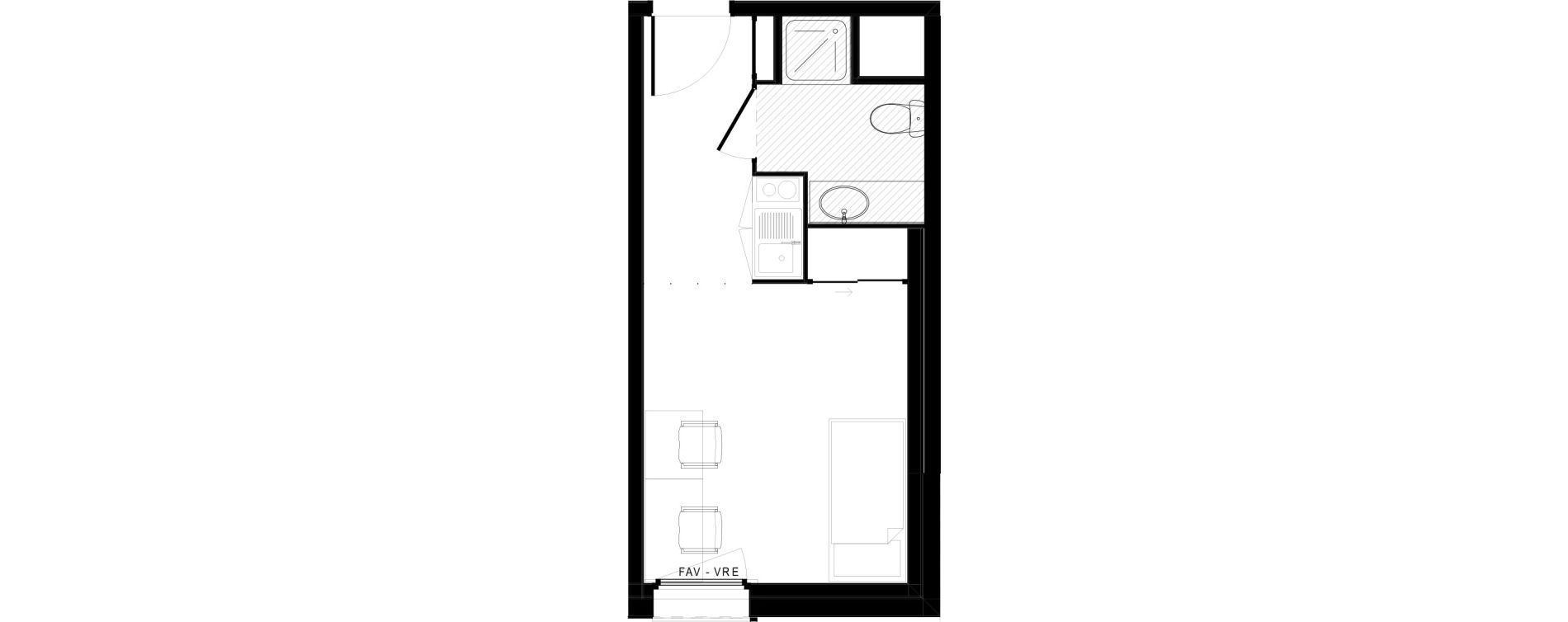 Appartement T1 de 19,78 m2 &agrave; Lorient Lanveur - kerfichant
