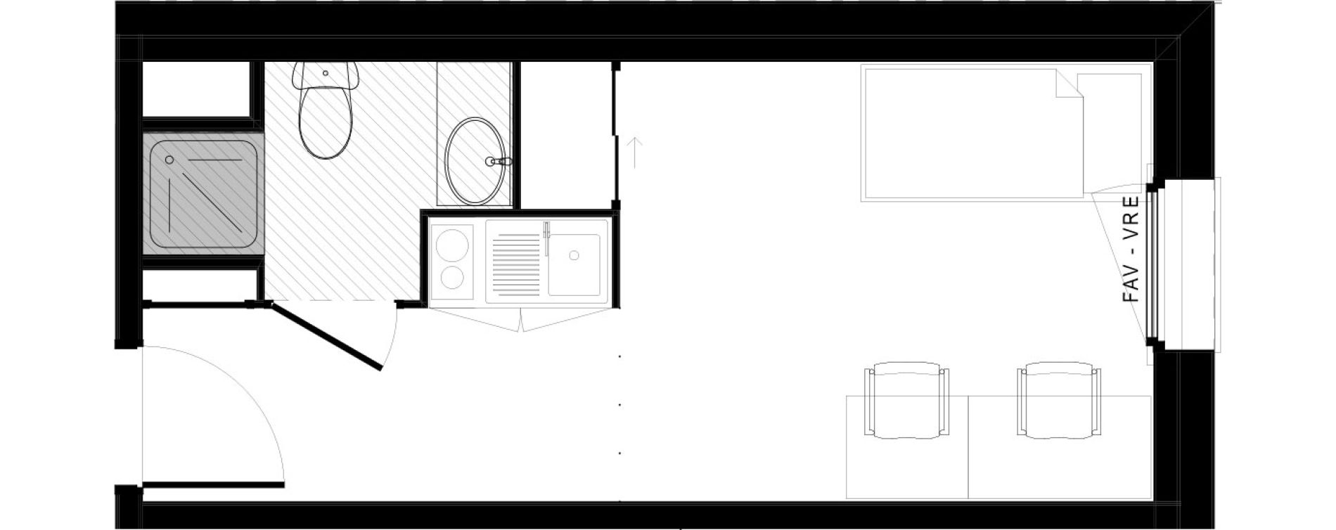 Appartement T1 meubl&eacute; de 18,29 m2 &agrave; Lorient Lanveur - kerfichant