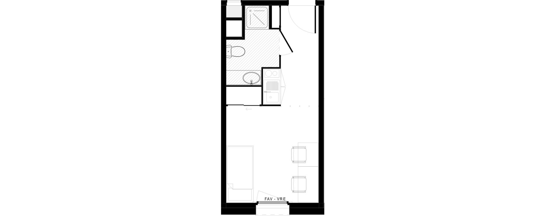 Appartement T1 meubl&eacute; de 19,35 m2 &agrave; Lorient Lanveur - kerfichant