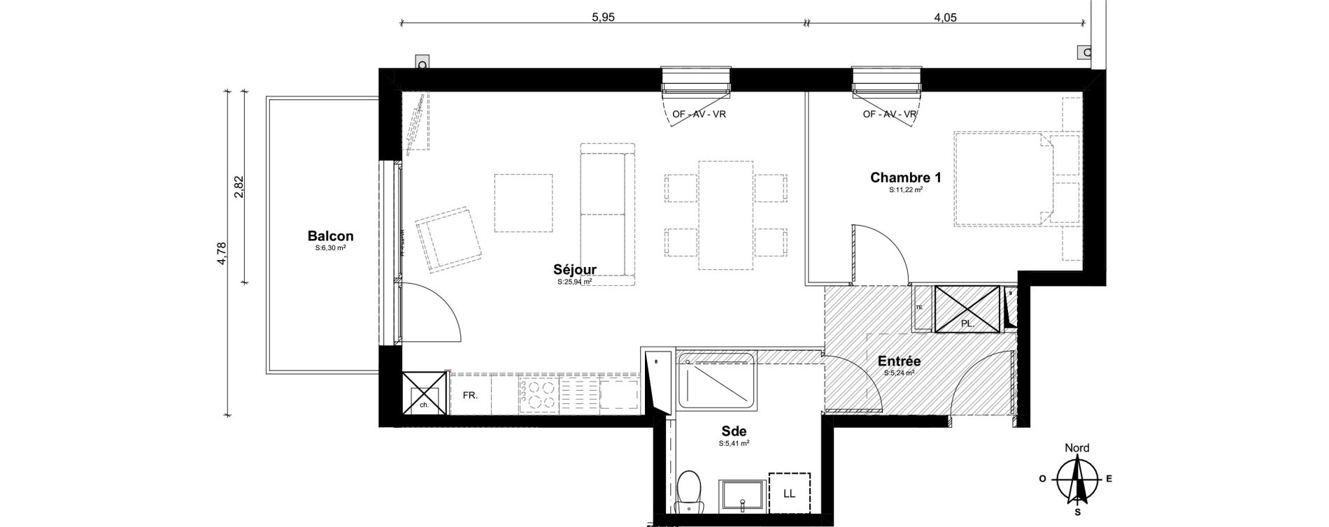 Appartement T2 de 47,81 m2 &agrave; Pluneret Centre