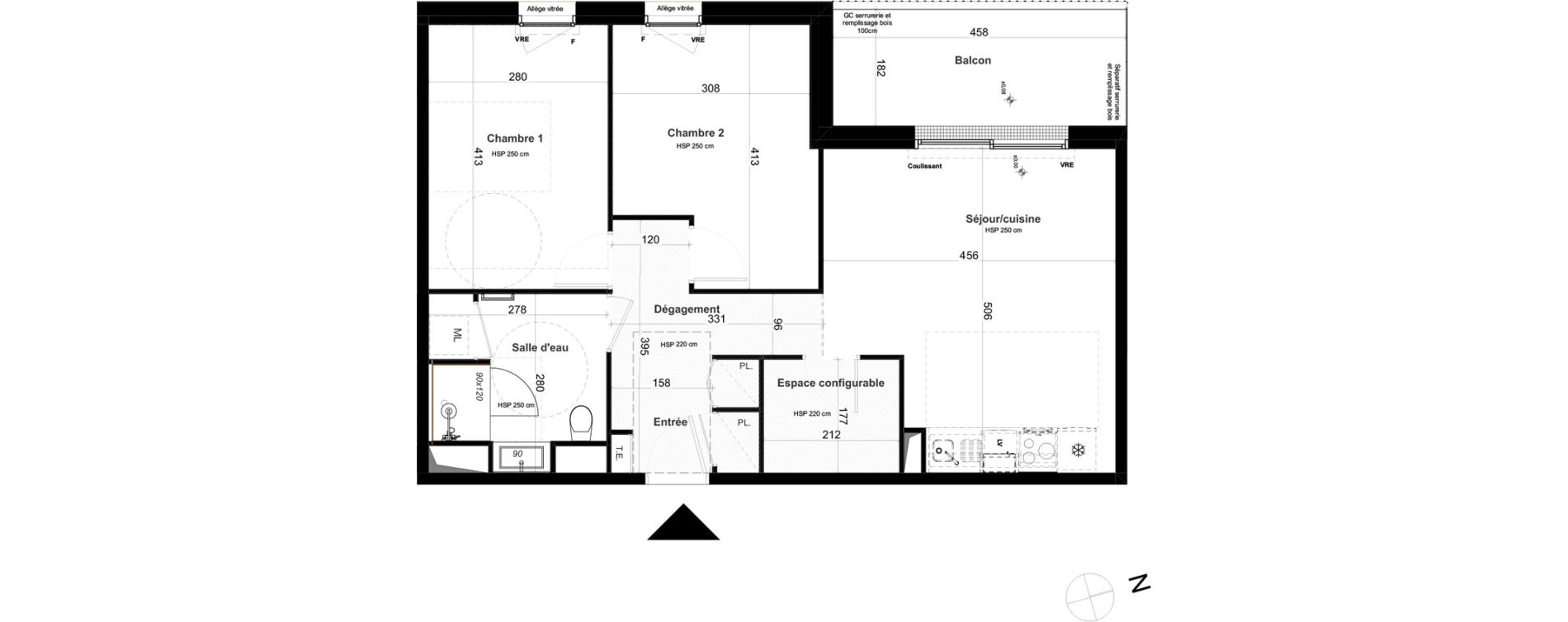 Appartement T3 de 63,11 m2 &agrave; Questembert Centre