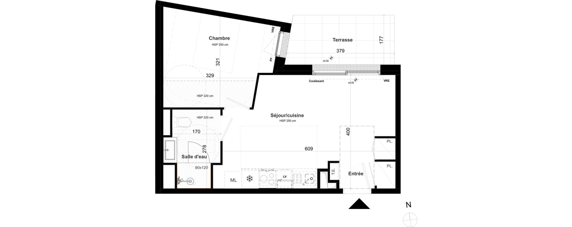 Appartement T2 de 38,98 m2 &agrave; Questembert Centre