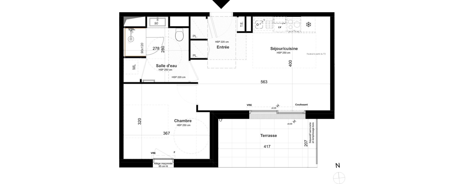 Appartement T2 de 41,16 m2 &agrave; Questembert Centre