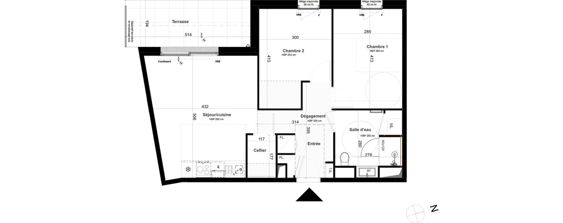 Appartement T3 de 60,76 m2 &agrave; Questembert Centre