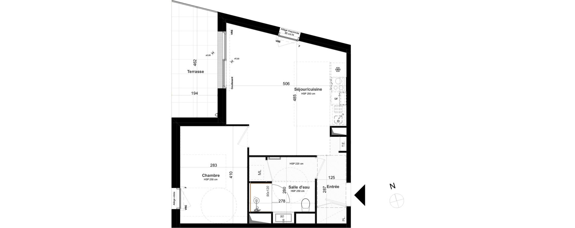 Appartement T2 de 45,62 m2 &agrave; Questembert Centre