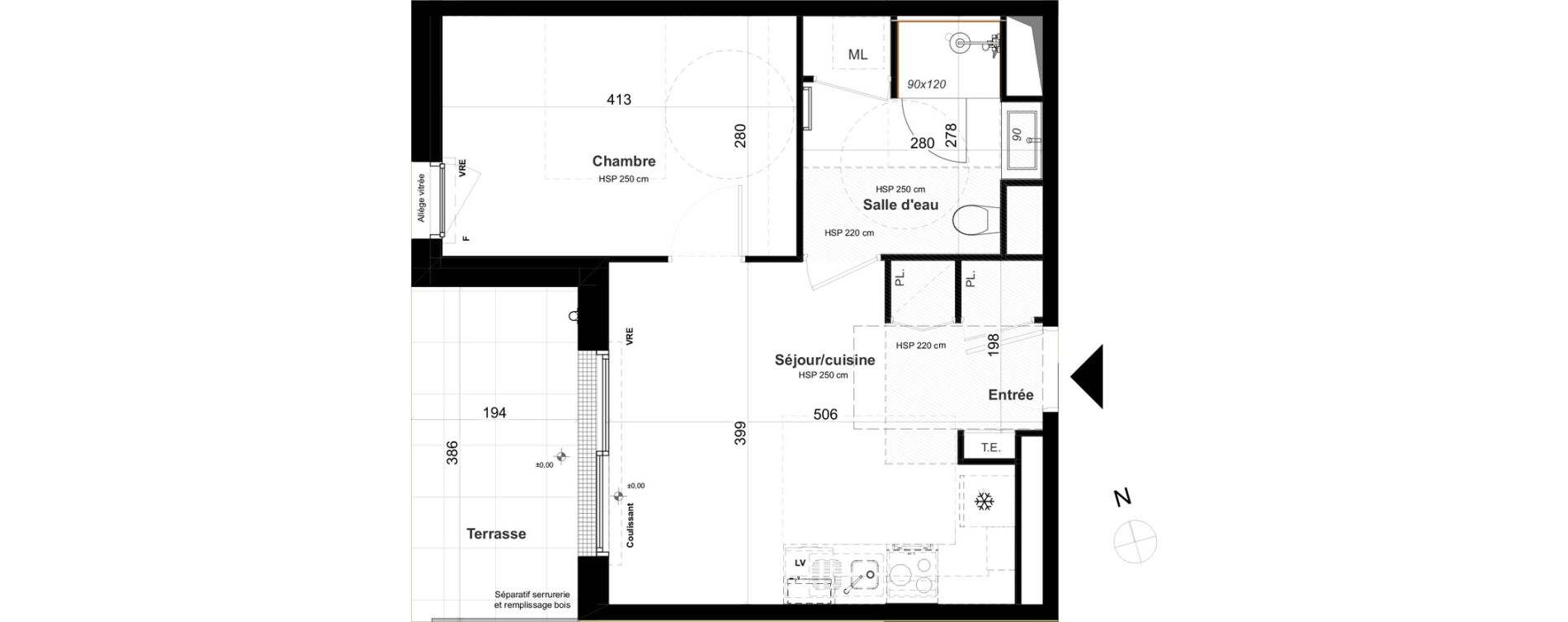 Appartement T2 de 38,02 m2 &agrave; Questembert Centre