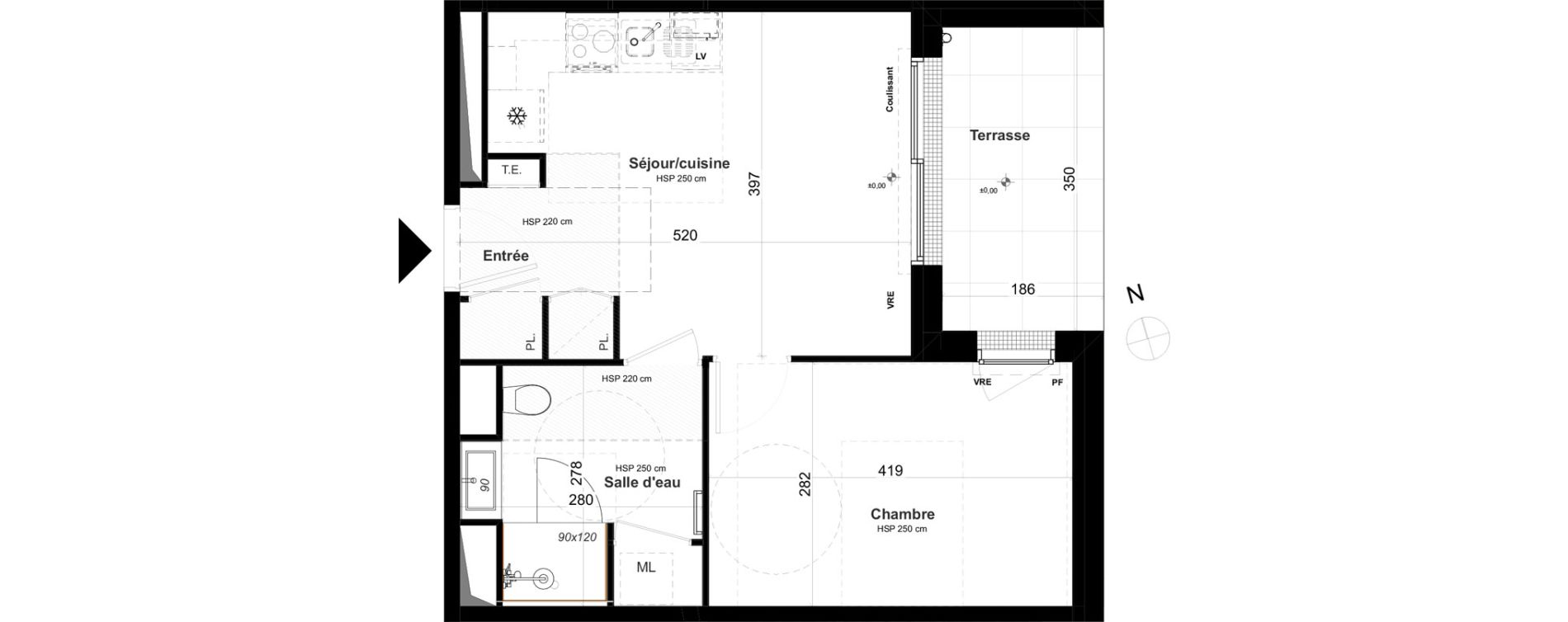 Appartement T2 de 38,82 m2 &agrave; Questembert Centre