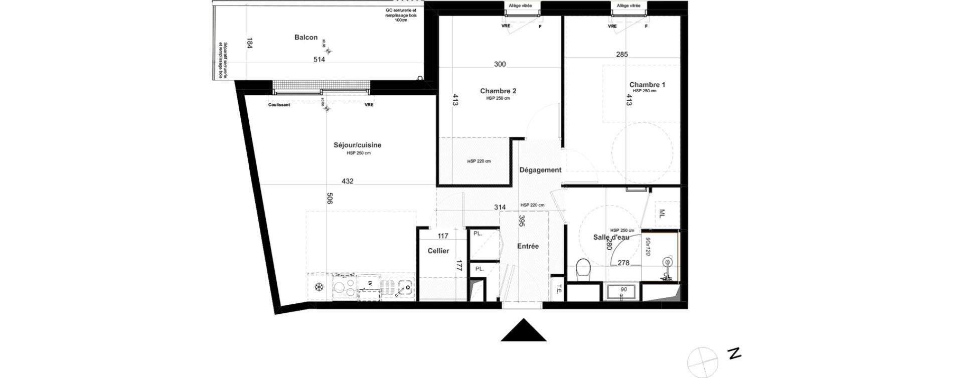 Appartement T3 de 60,76 m2 &agrave; Questembert Centre