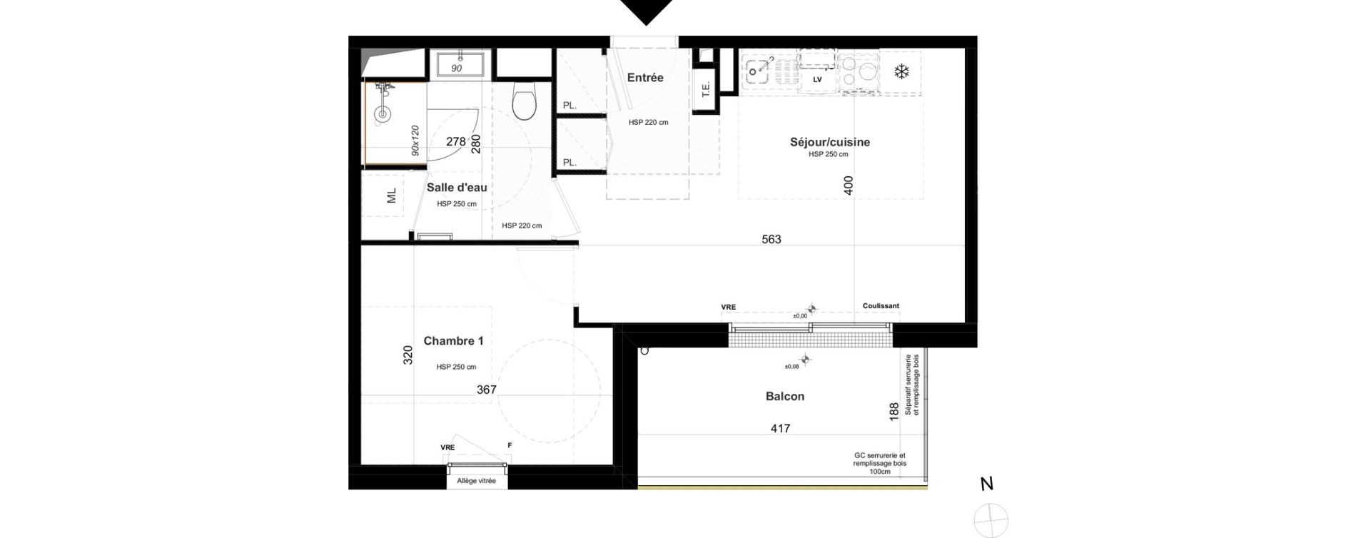 Appartement T2 de 41,06 m2 &agrave; Questembert Centre