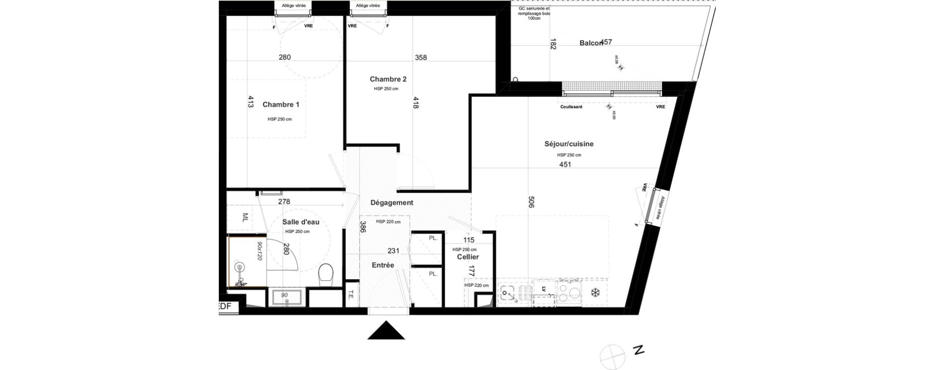 Appartement T3 de 61,41 m2 &agrave; Questembert Centre