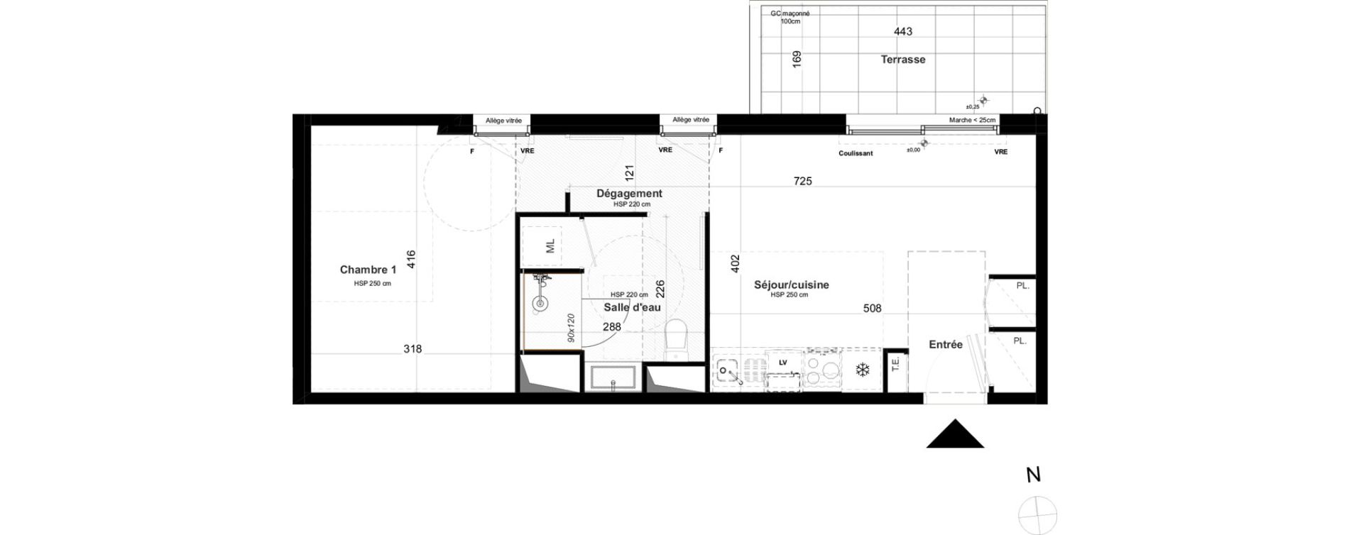 Appartement T2 de 43,41 m2 &agrave; Questembert Centre