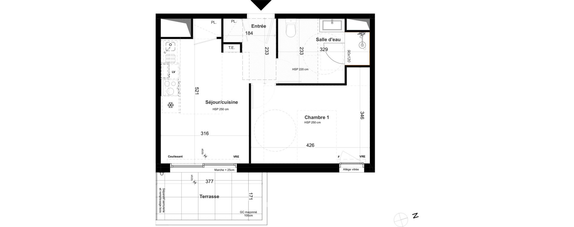 Appartement T2 de 37,04 m2 &agrave; Questembert Centre