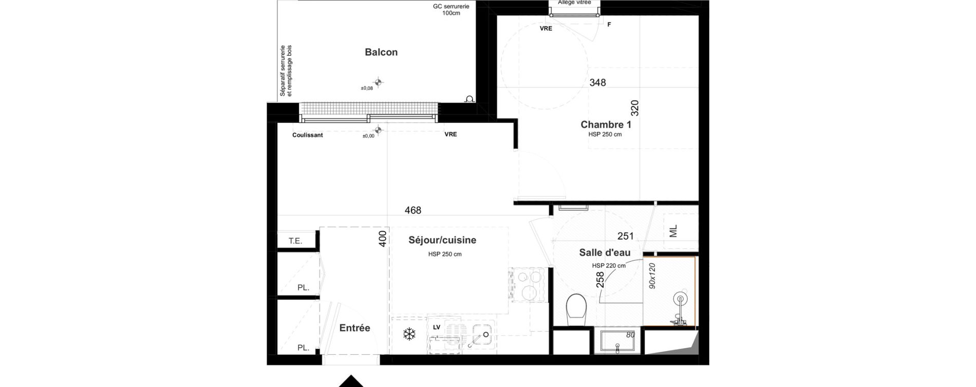 Appartement T1 de 34,06 m2 &agrave; Questembert Centre