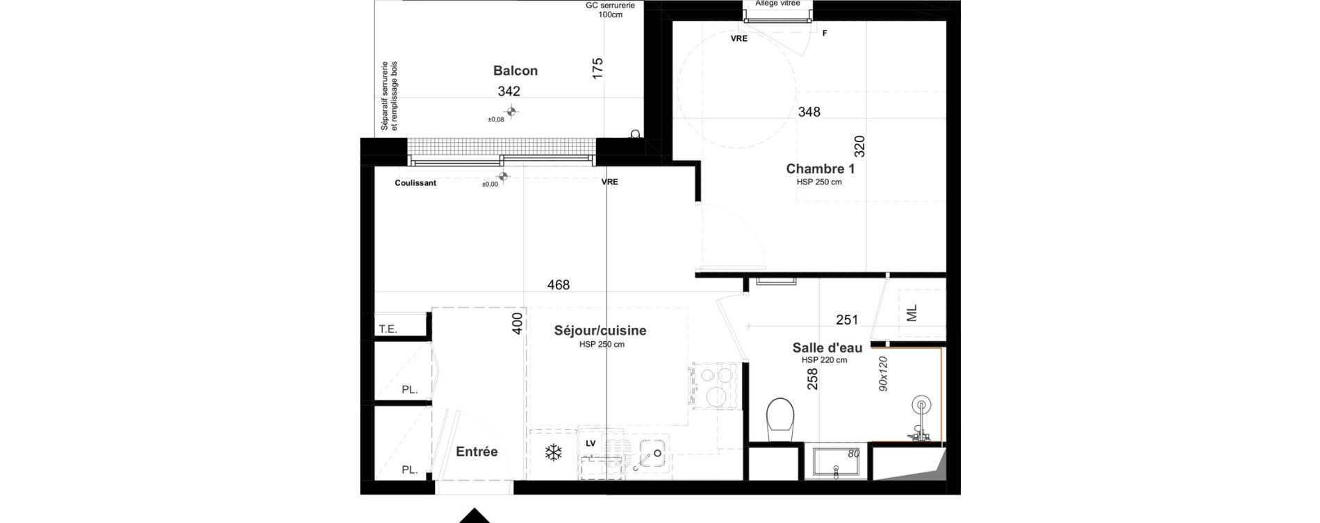 Appartement T1 de 34,06 m2 &agrave; Questembert Centre