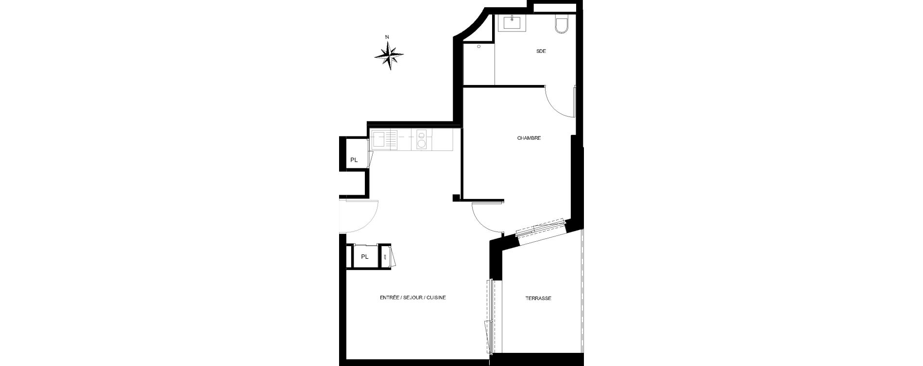Appartement T2 de 42,45 m2 &agrave; Quiberon Centre