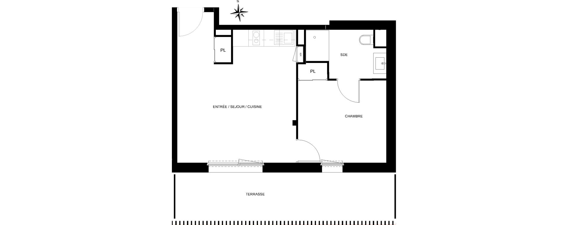 Appartement T2 de 41,05 m2 &agrave; Quiberon Centre