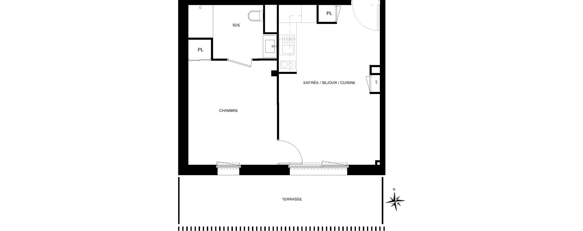Appartement T2 de 39,18 m2 &agrave; Quiberon Centre