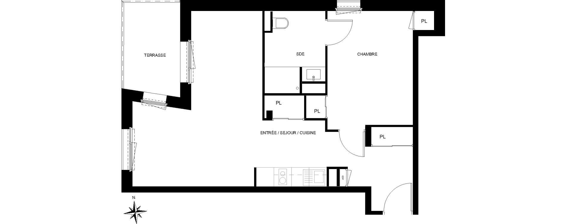 Appartement T2 de 49,76 m2 &agrave; Quiberon Centre